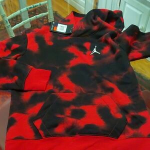 Nike Jordan Boy's Red and Black Splatter Sweatshirt. Large. New With Tags.